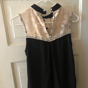 Vintage-style lace high neck top